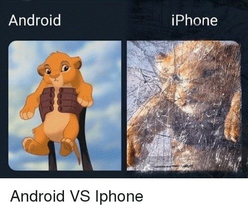 Mème soulignant la fragilité de l’écran de l’iPhone